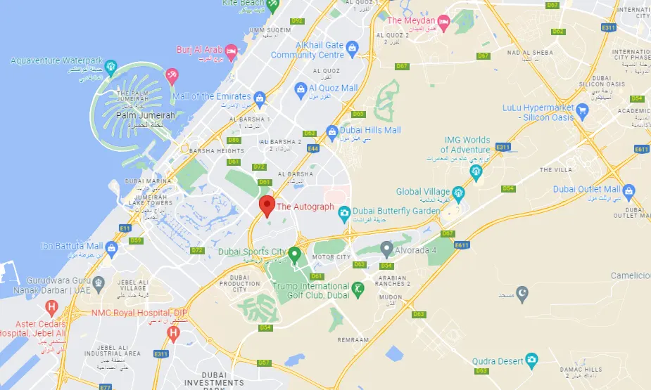 The Autograph location map