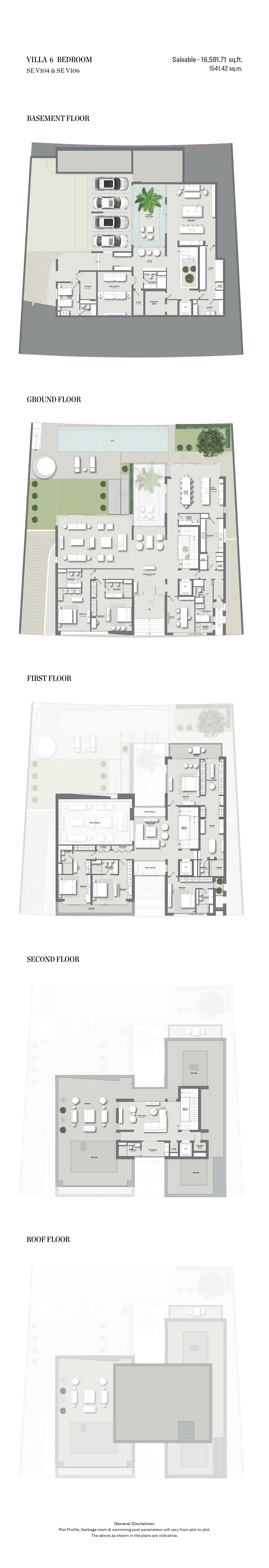 6 Bedrooms + Pool + Maid floor plan
