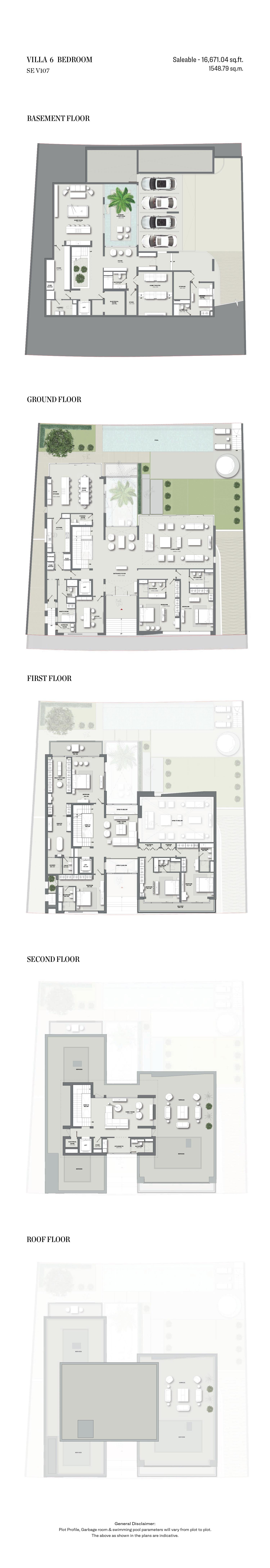 6 Bedrooms + Pool + Maid floor plan