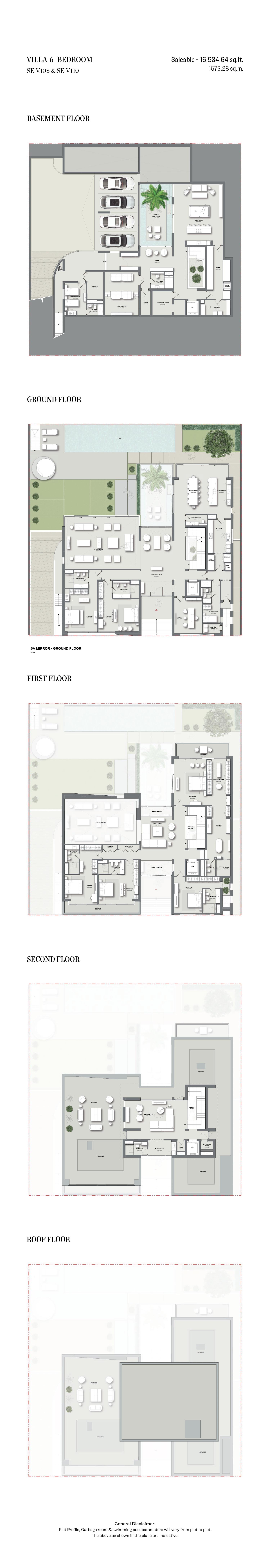 6 Bedrooms + Pool + Maid floor plan