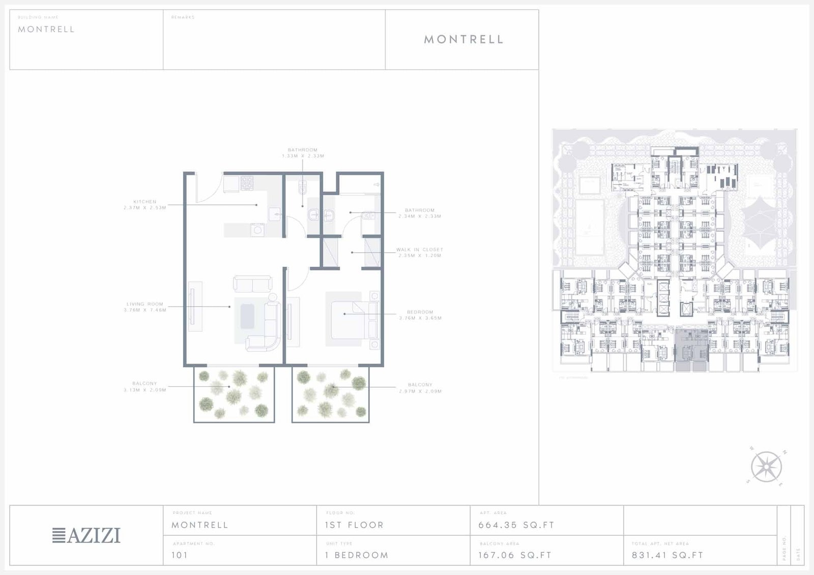 1 Bedroom floor plan