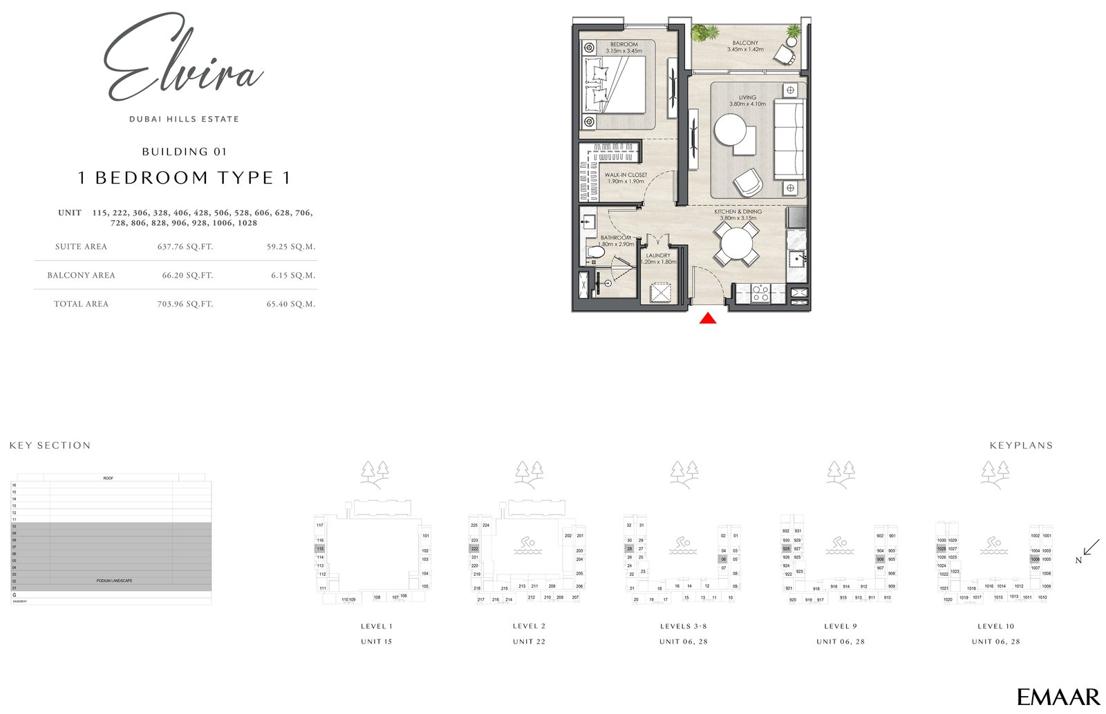 1 Bedroom floor plan