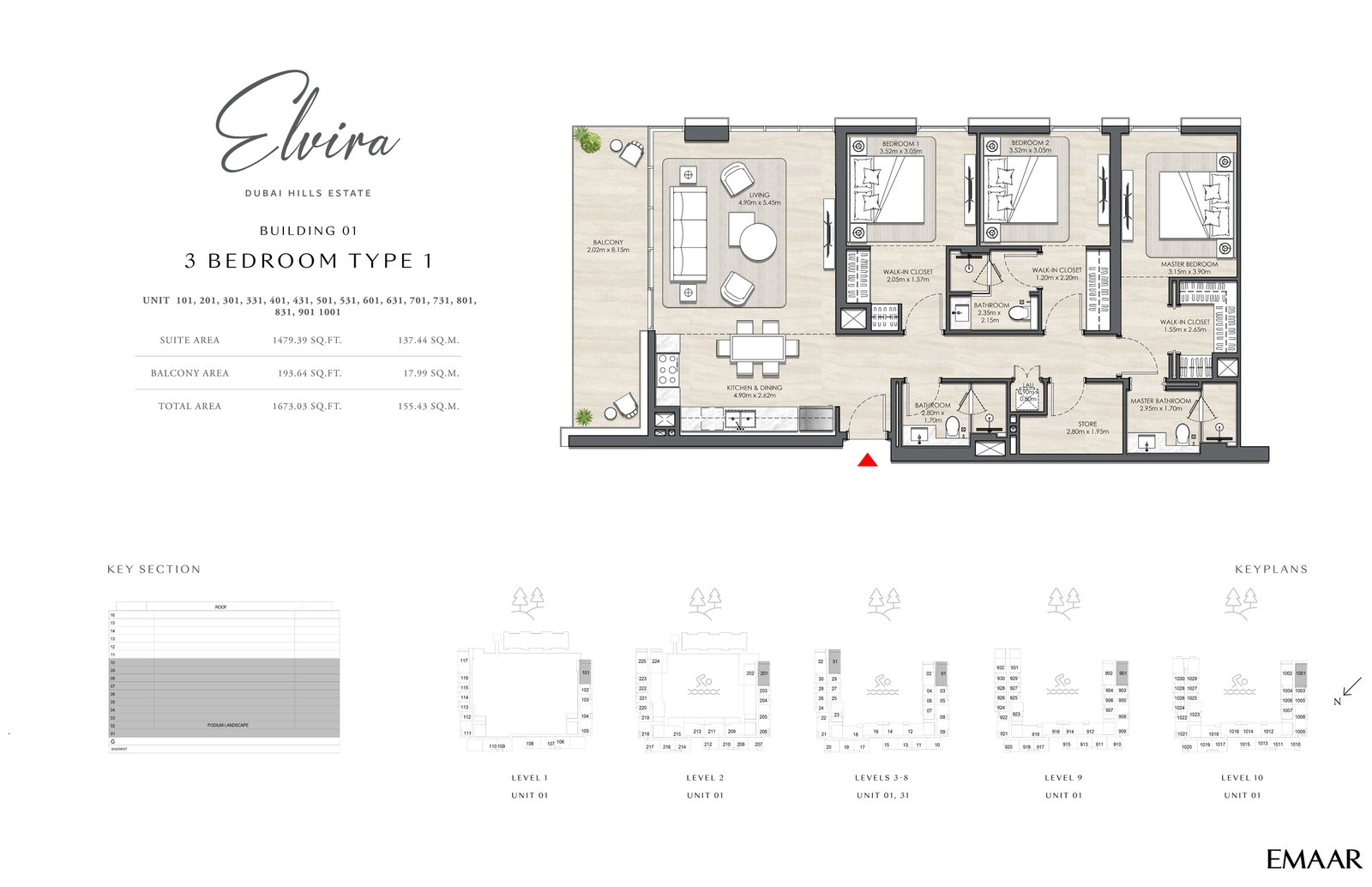 3 Bedrooms floor plan