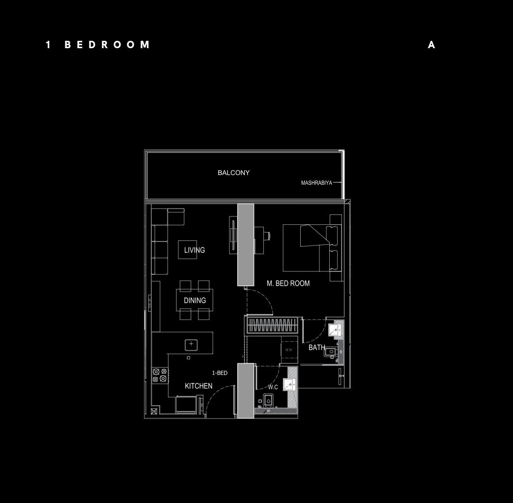 1 Bedroom floor plan