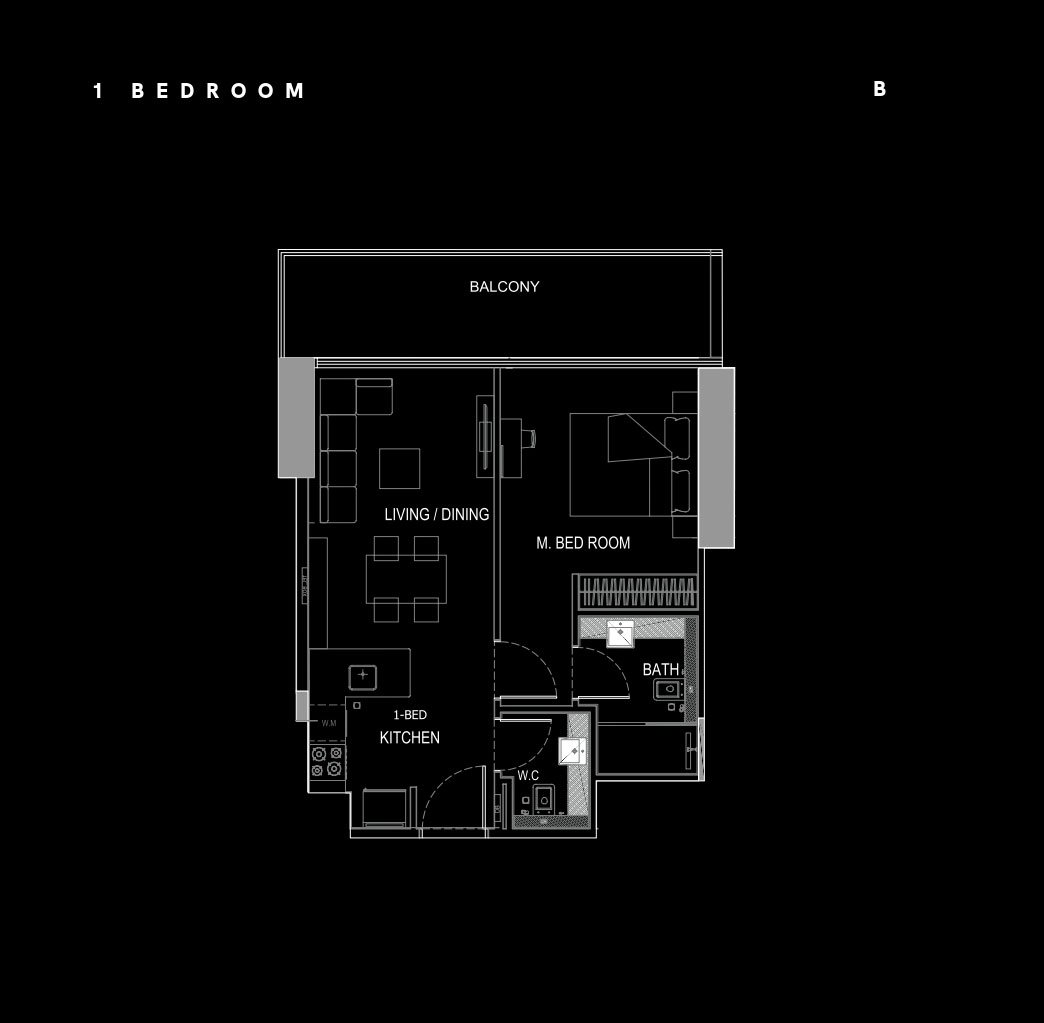1 Bedroom floor plan