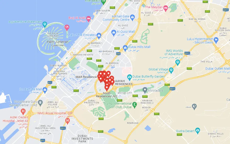 Neva Residences location map
