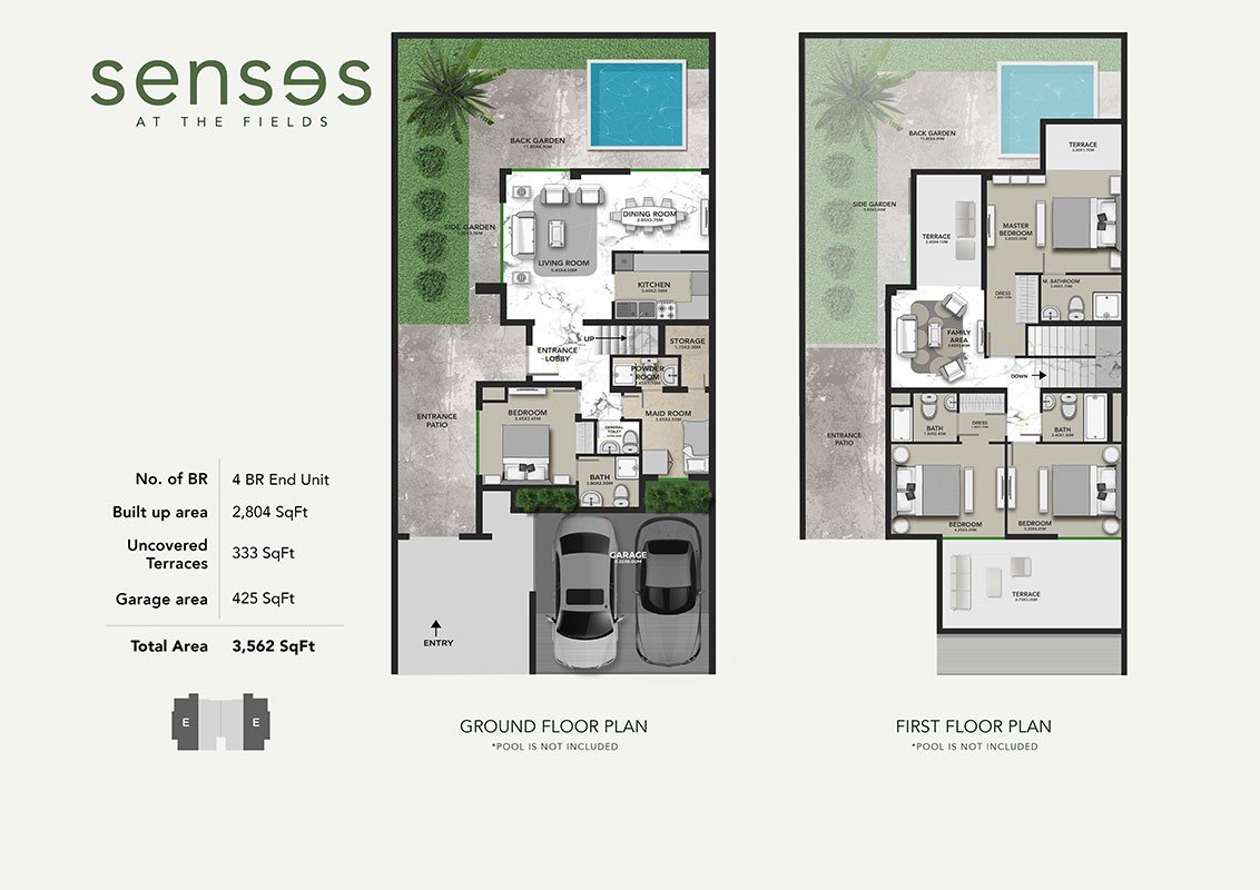 4 Bedrooms + Maid floor plan
