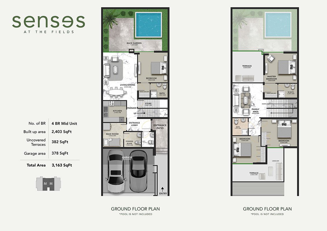 4 Bedrooms + Maid floor plan