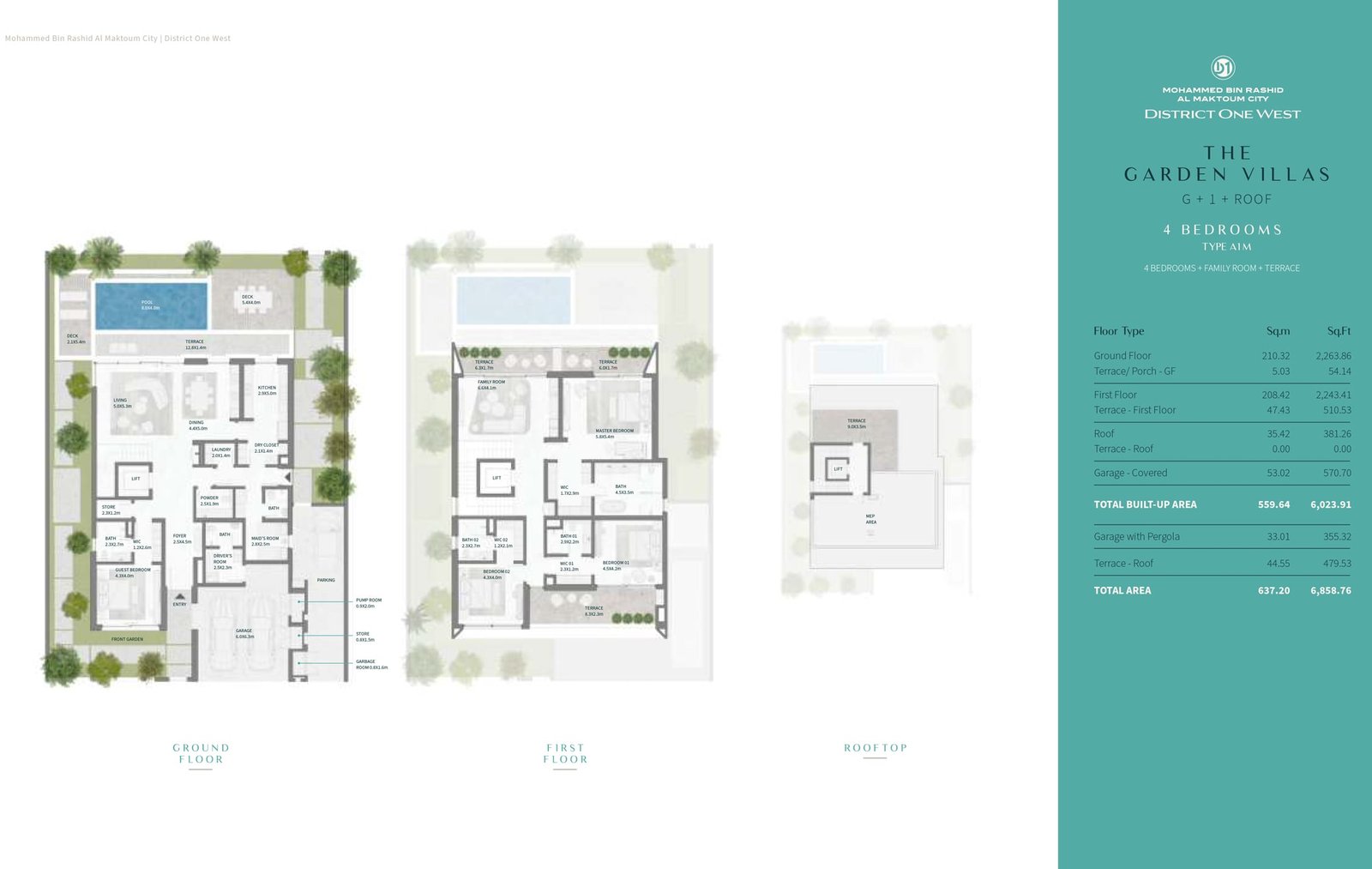 4 Bedrooms + Maid floor plan