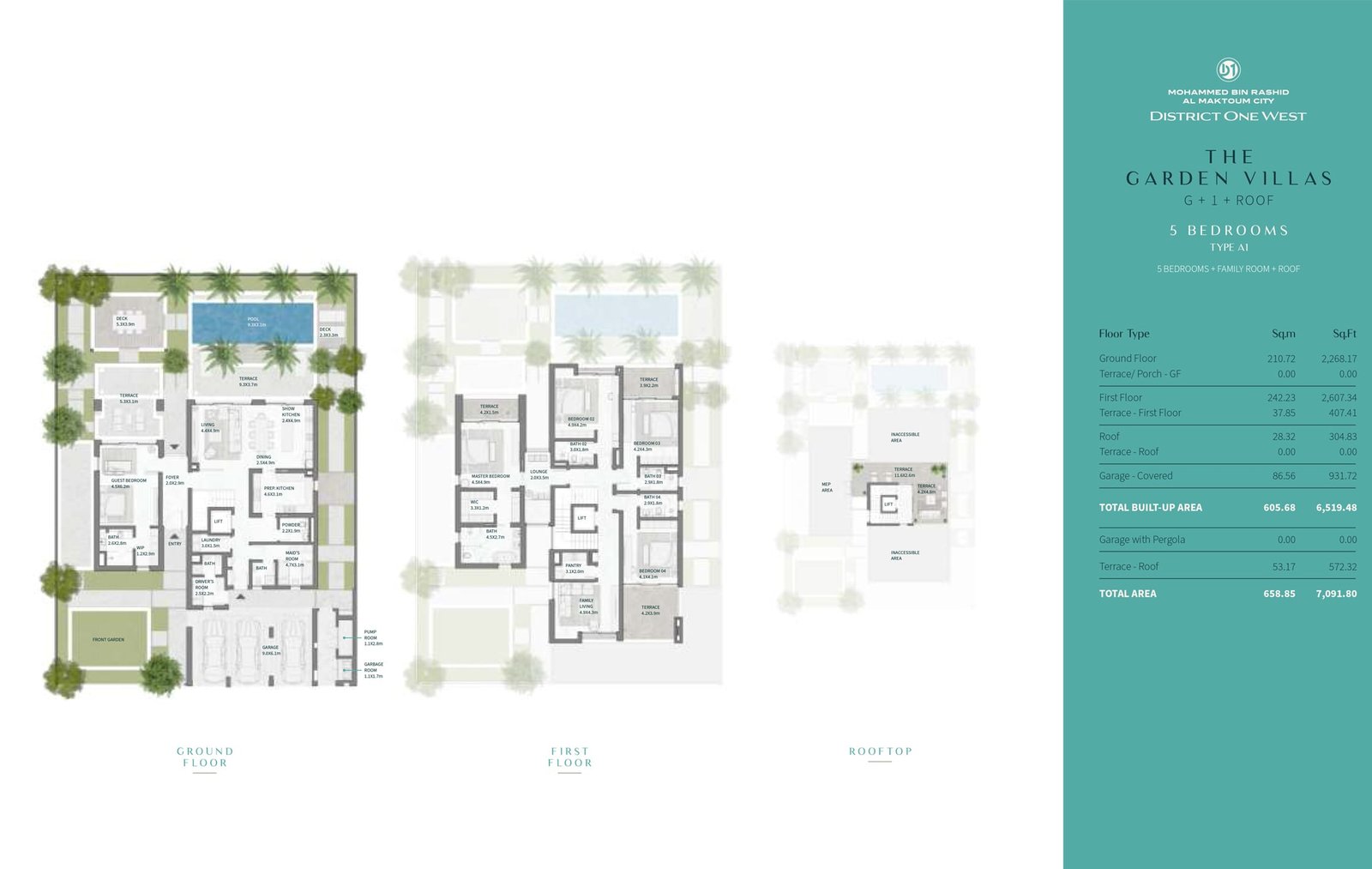 5 Bedrooms + Maid floor plan