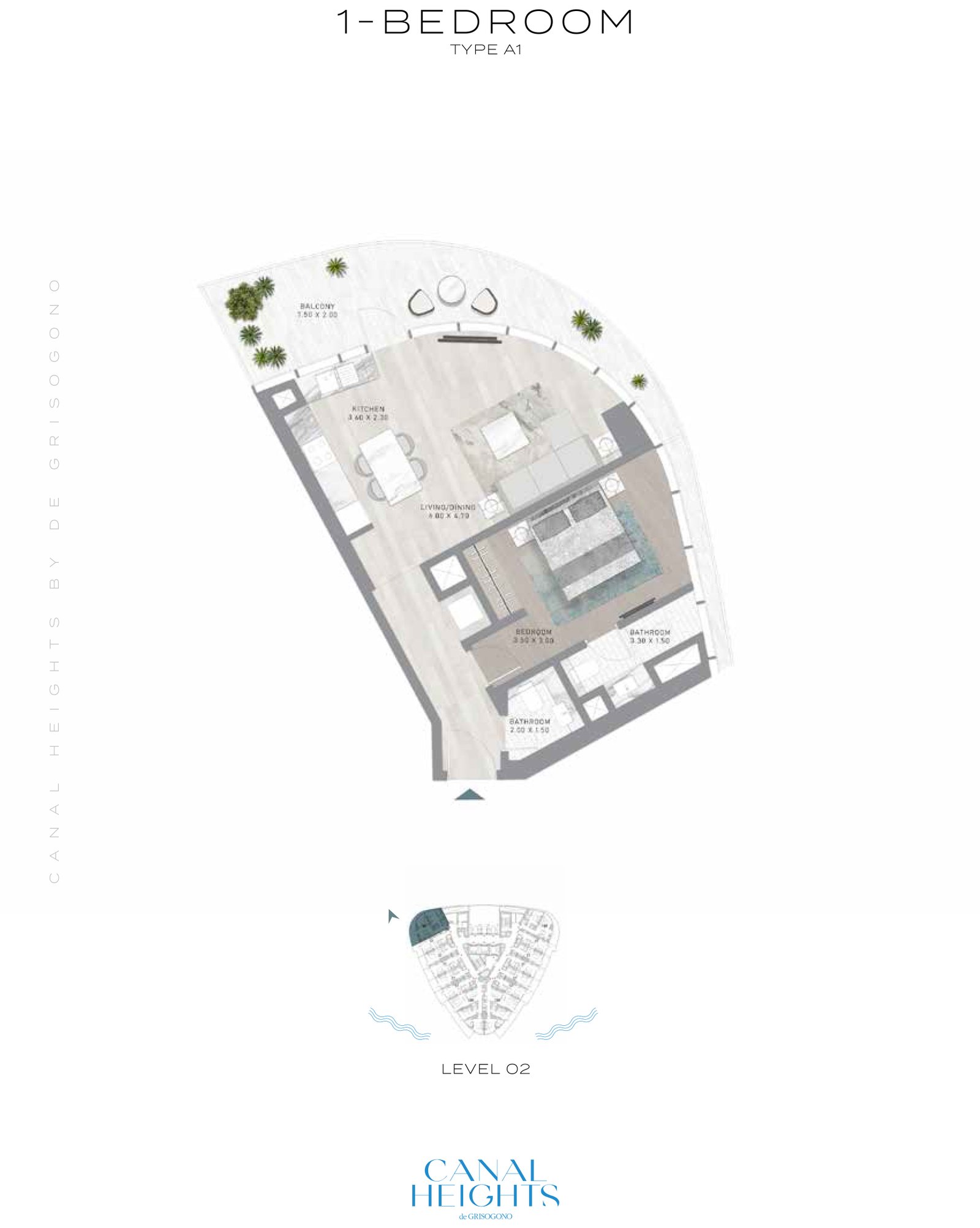 1 Bedroom floor plan