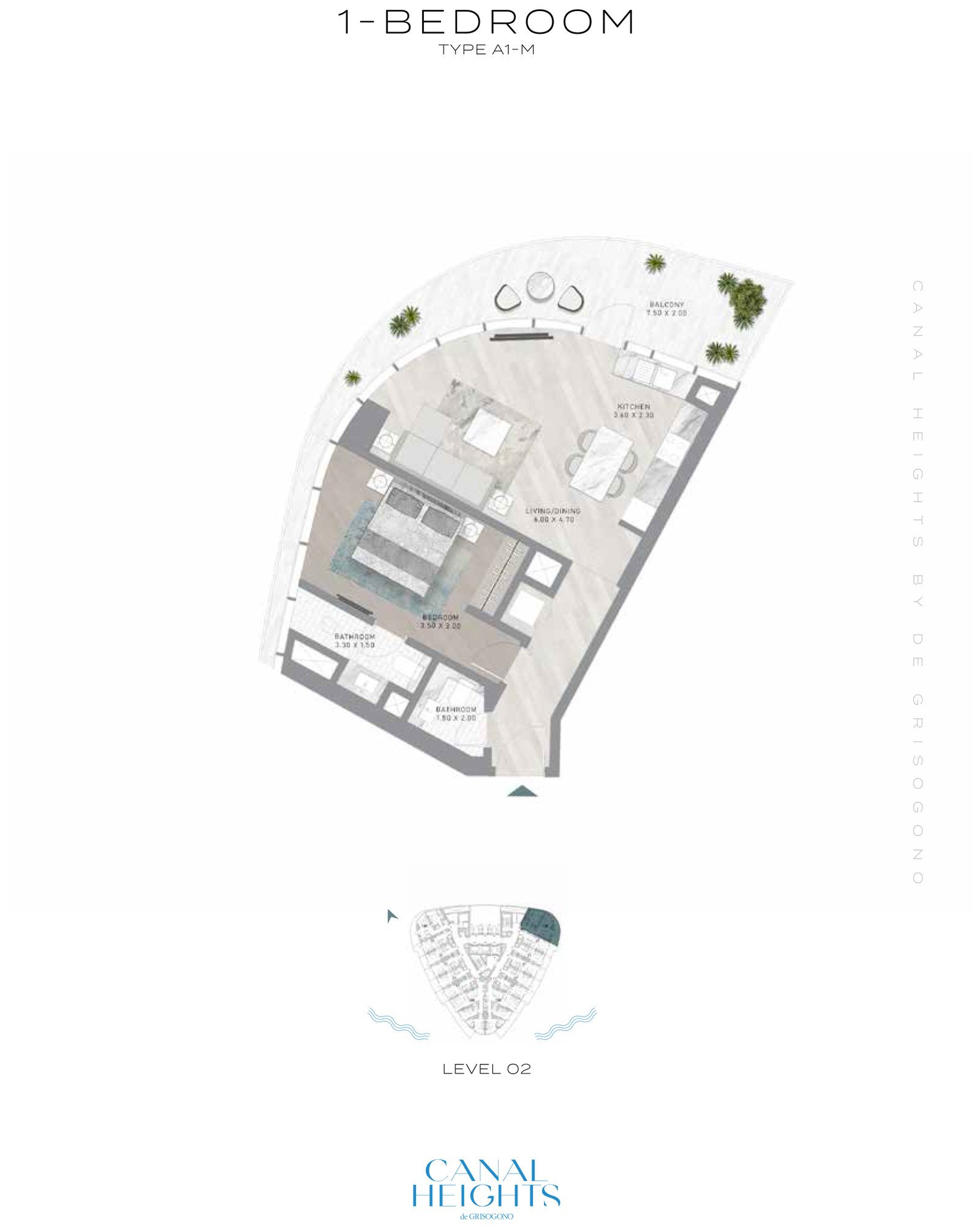 1 Bedroom floor plan