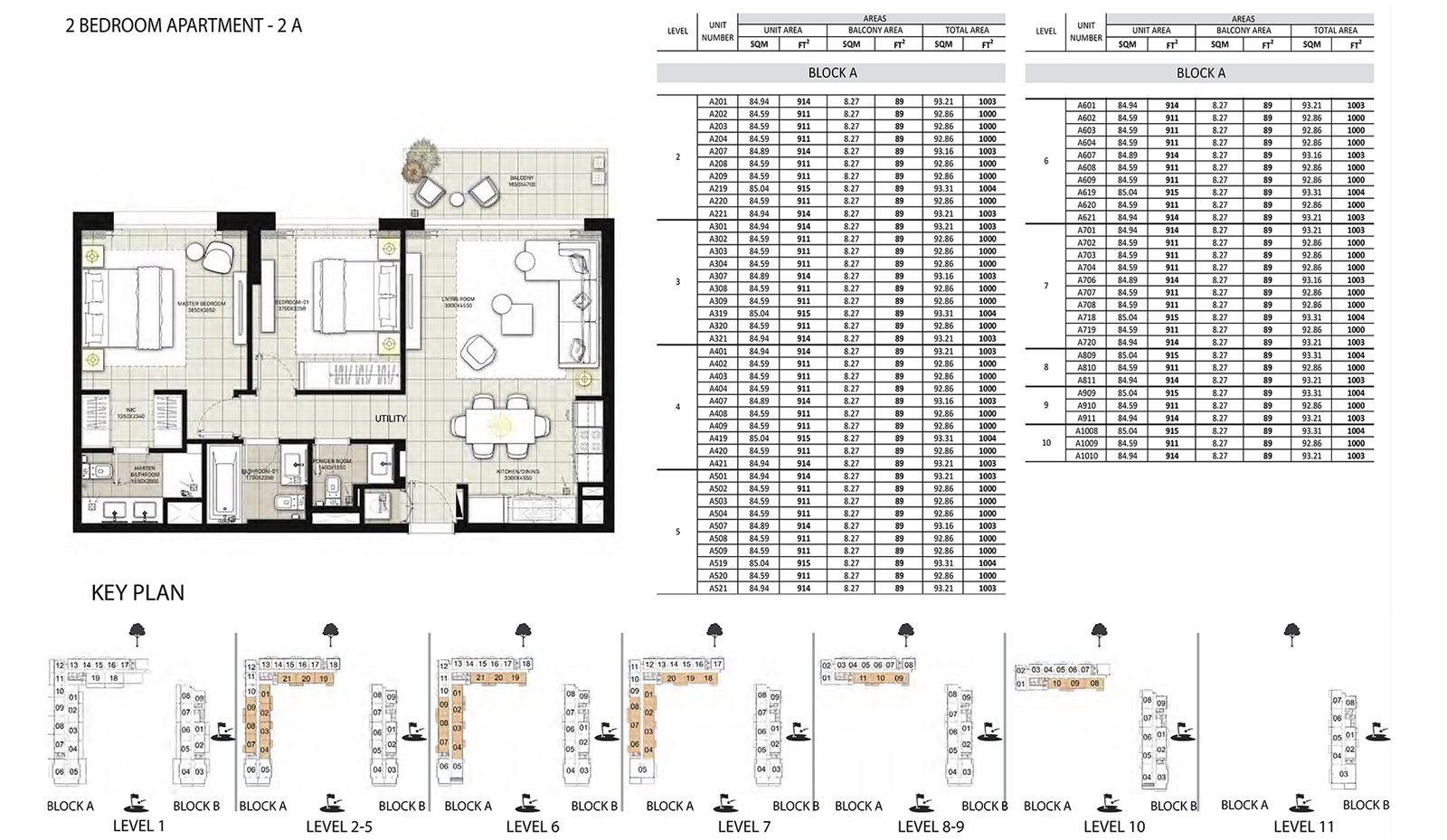 2 Bedrooms floor plan