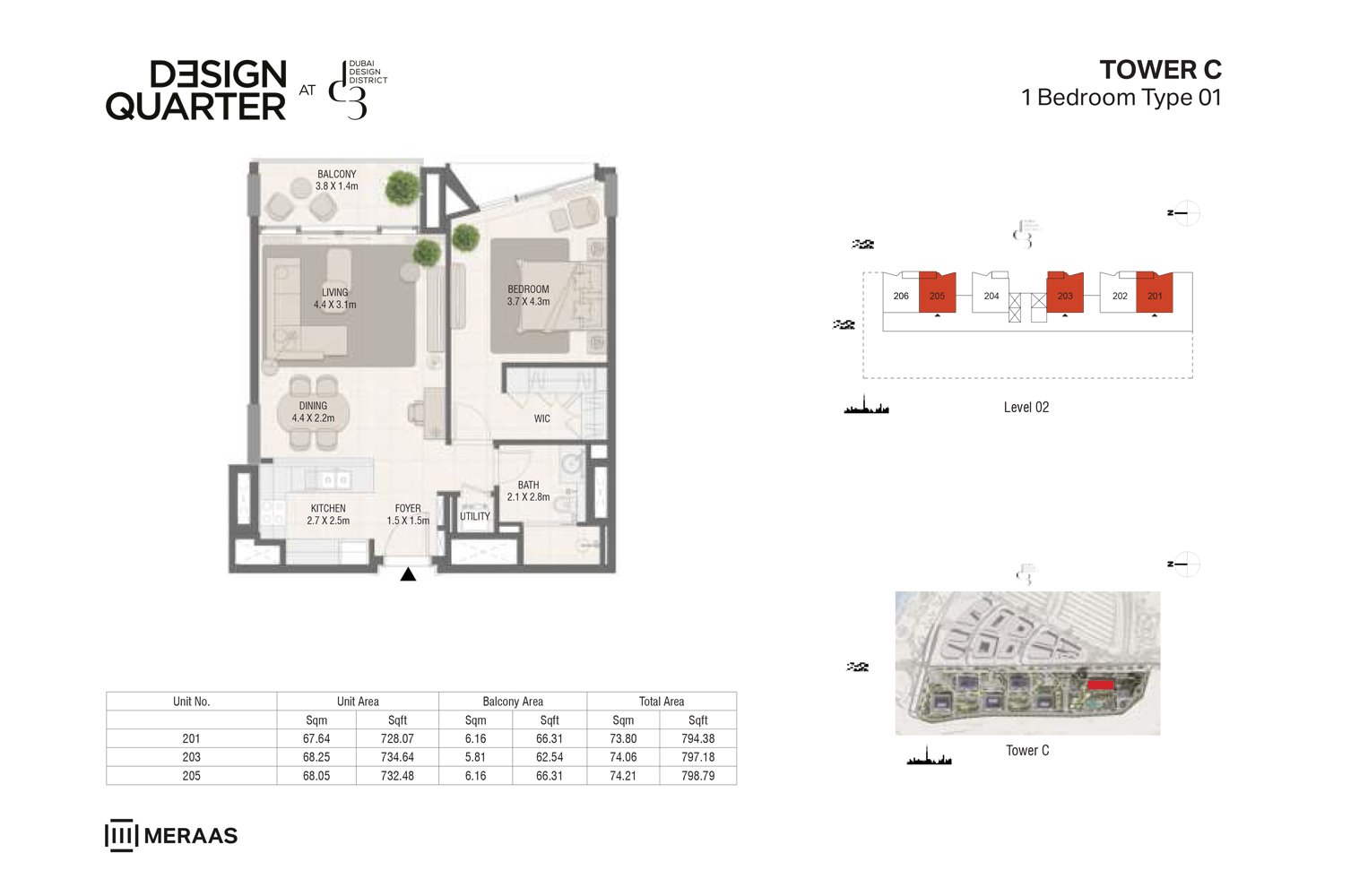 1 Bedroom floor plan