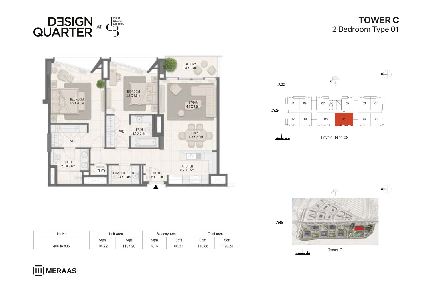 2 Bedrooms floor plan