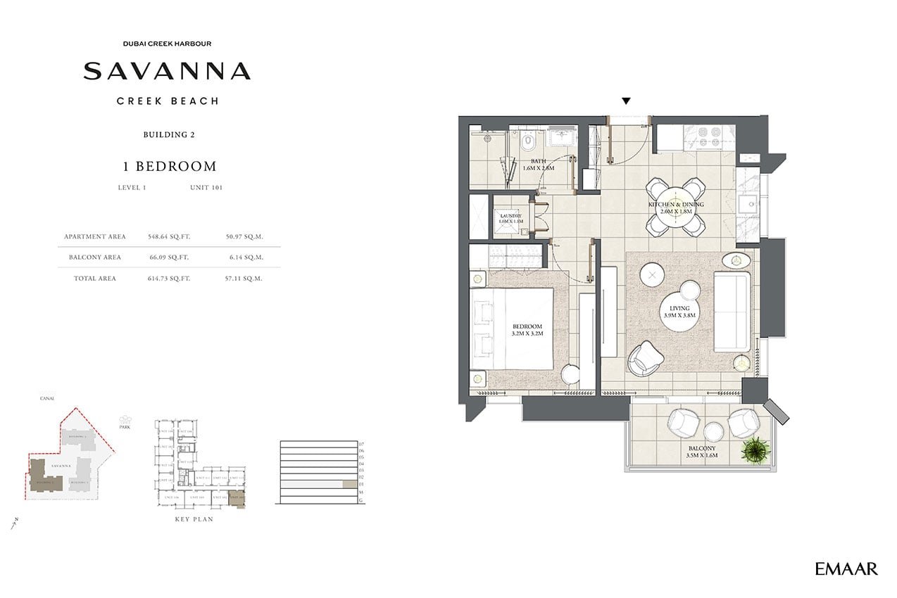 1 Bedroom floor plan