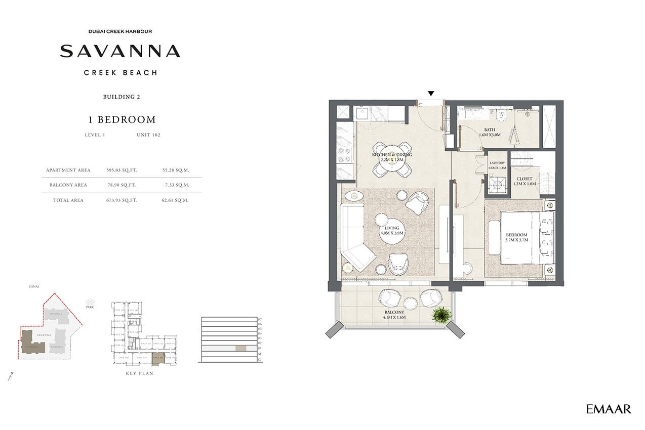 1 Bedroom floor plan