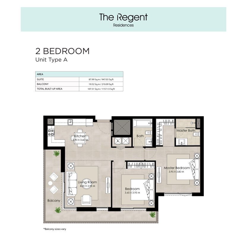 2 Bedroom floor plan