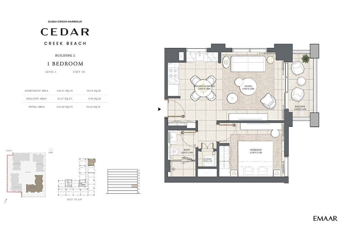 1 Bedroom floor plan