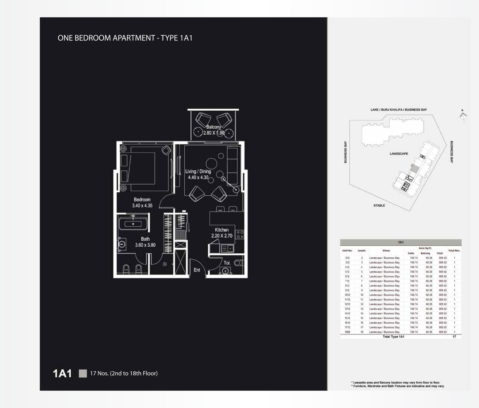 1 Bedroom floor plan