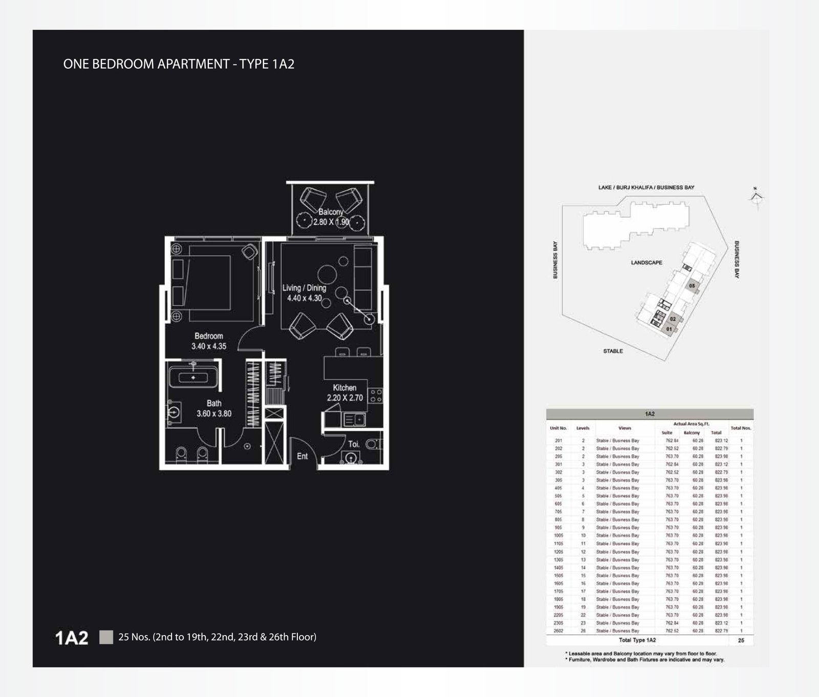 1 Bedroom floor plan