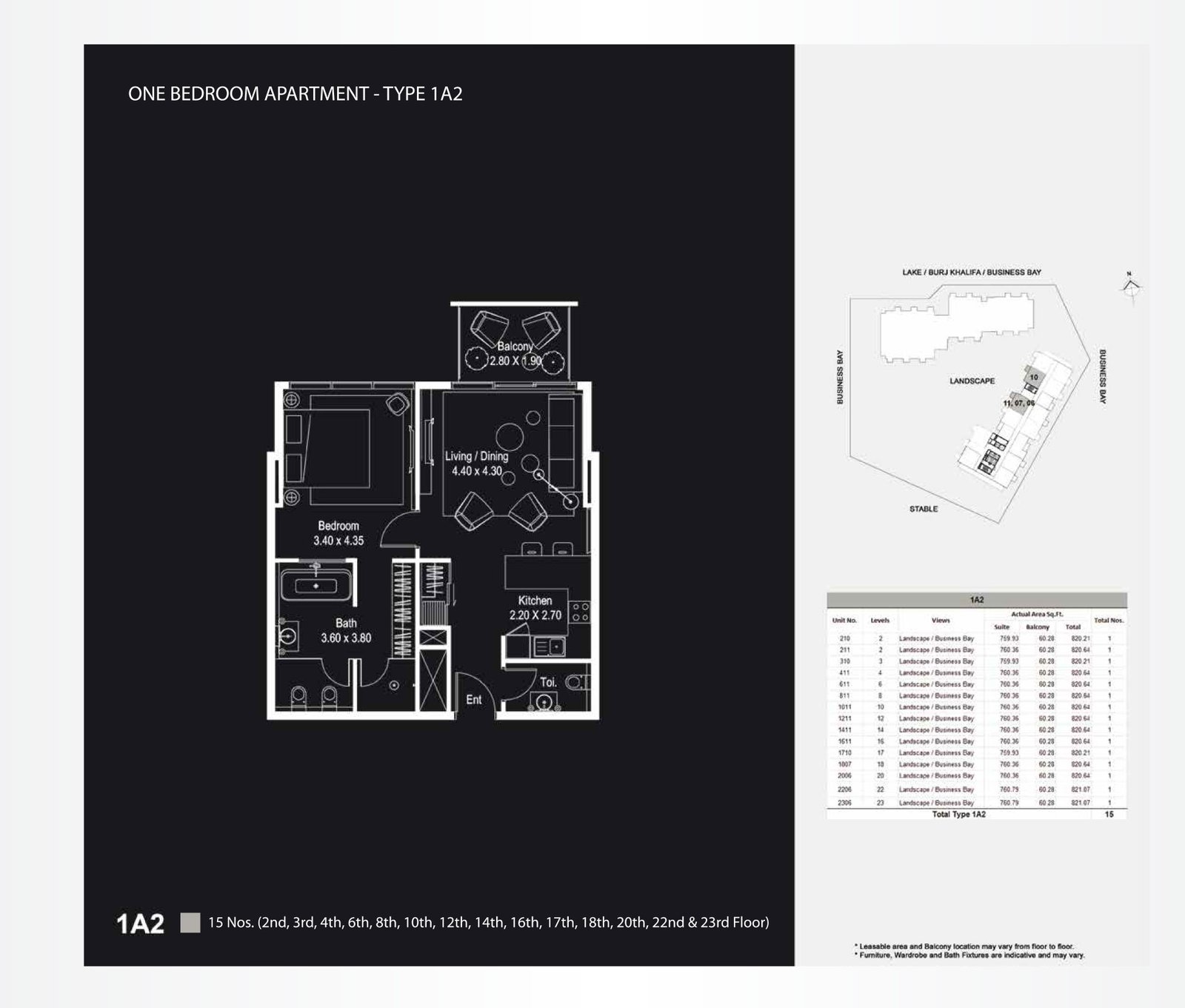 1 Bedroom floor plan