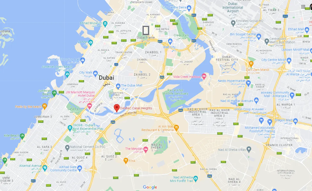 Damac Canal Heights 2 location map