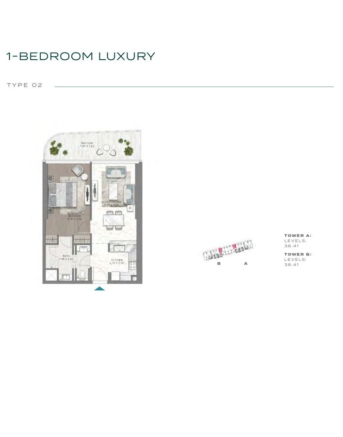 1 Bedroom floor plan