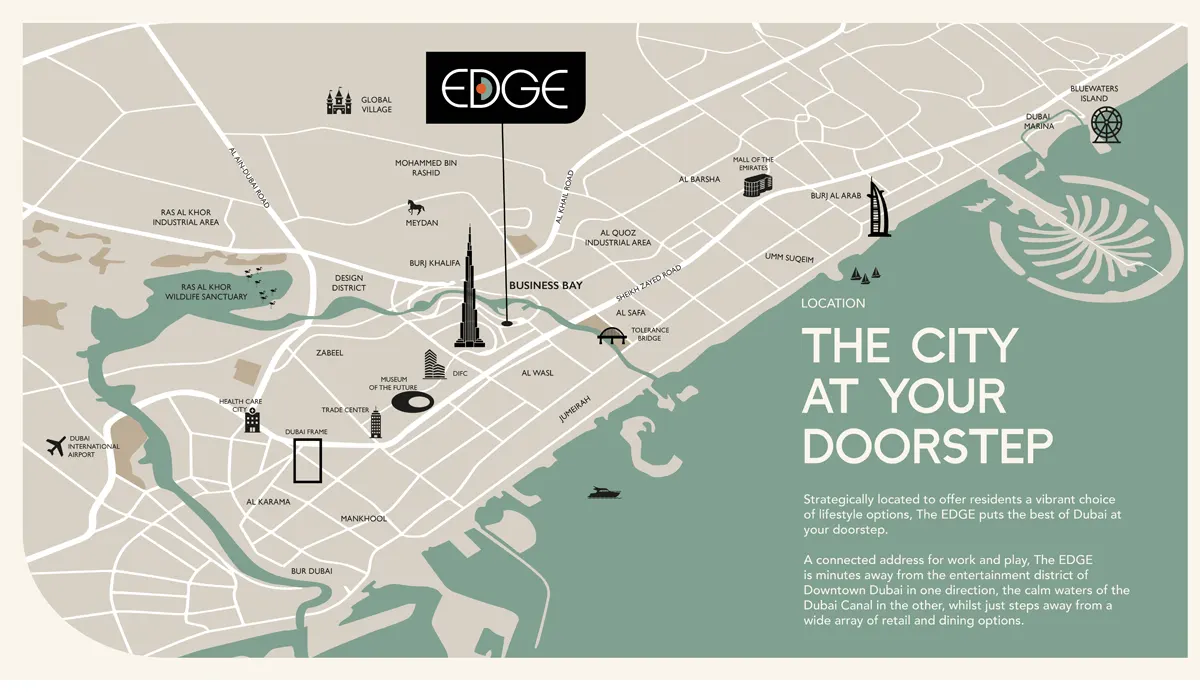 Edge Business Bay location map