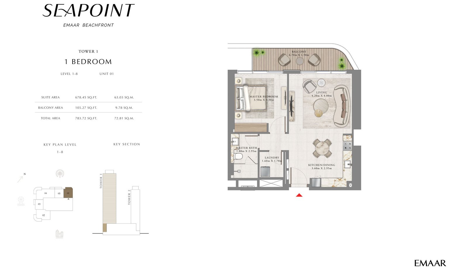 1 Bedroom floor plan