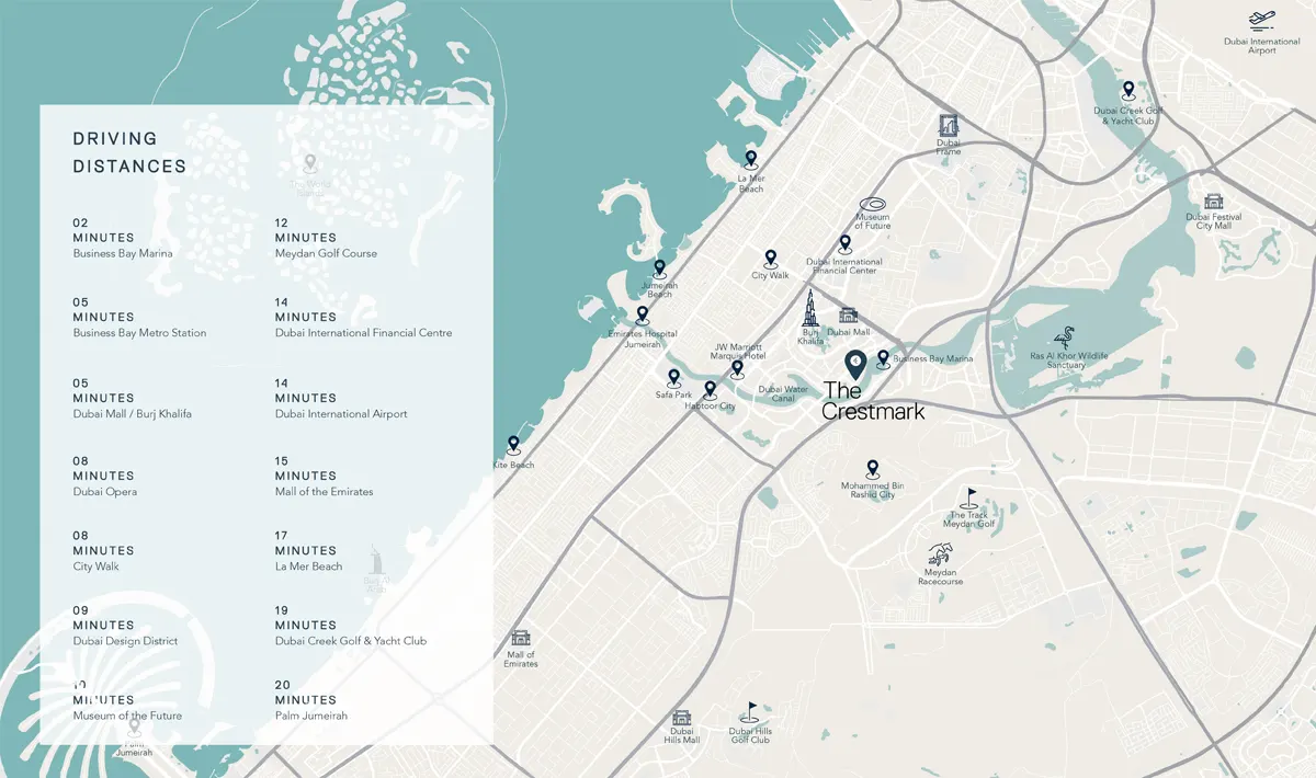 The Crestmark location map