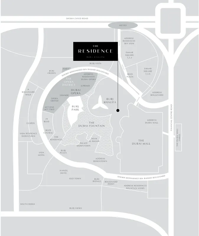 The Residence Burj Khalifa location map