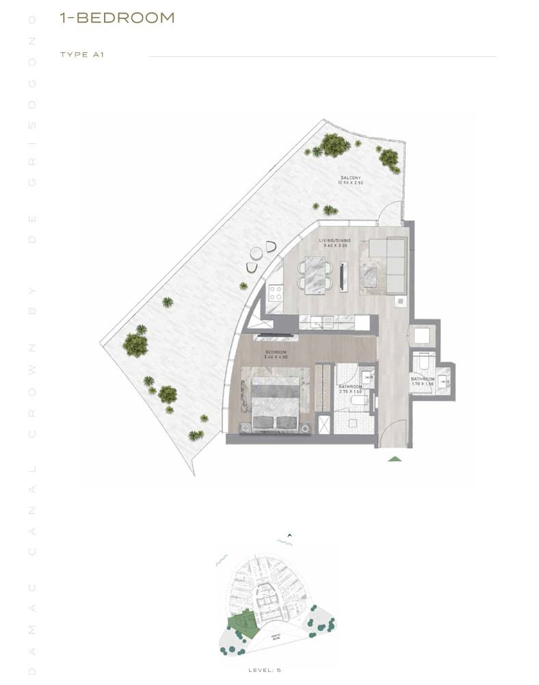 1 Bedroom floor plan