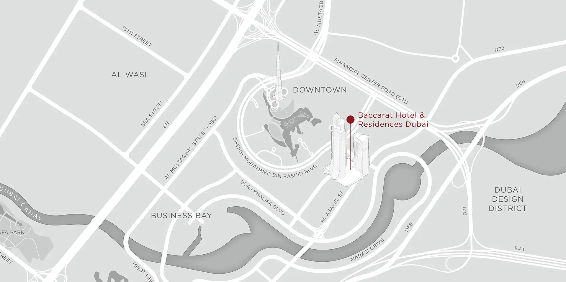 Baccarat Residences location map