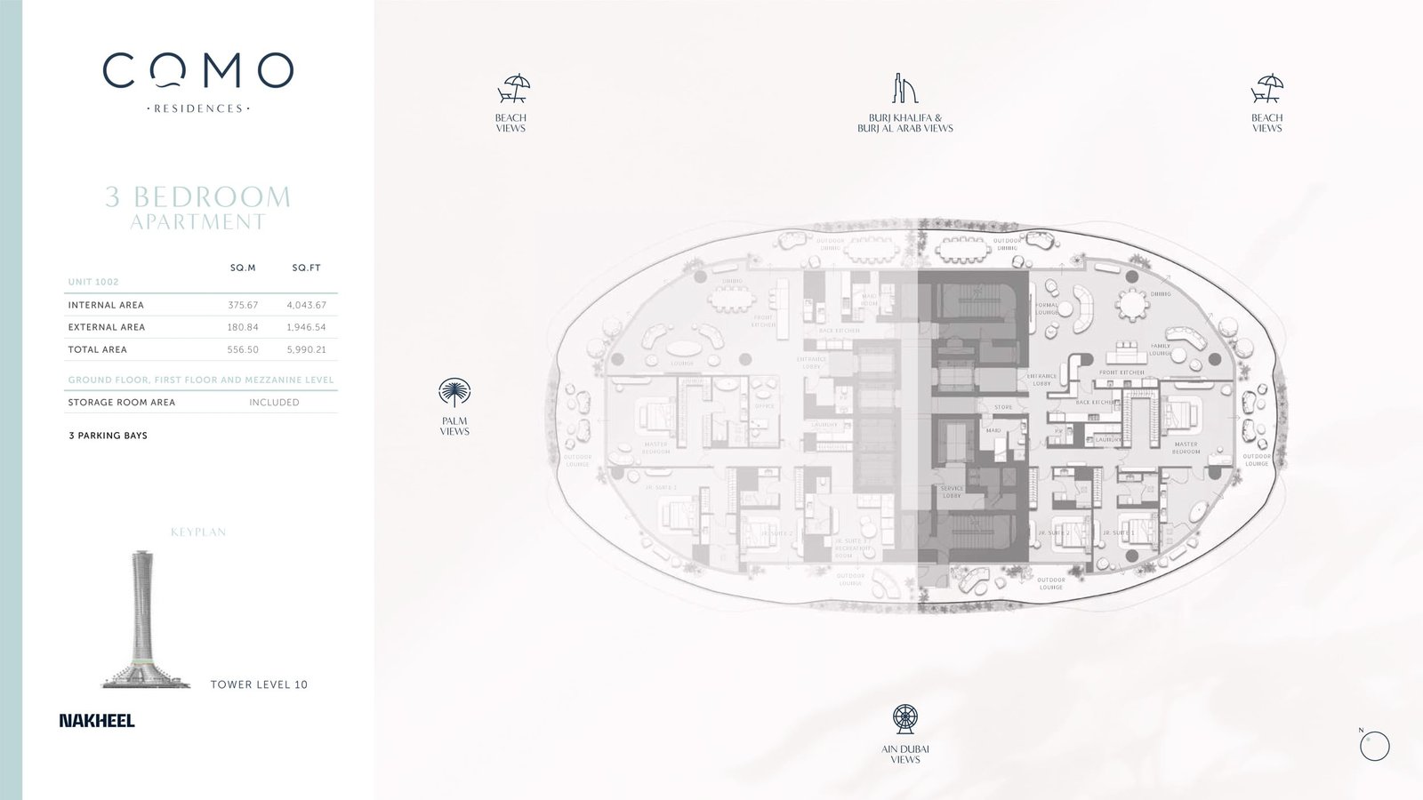 3 Bedrooms + Maid floor plan
