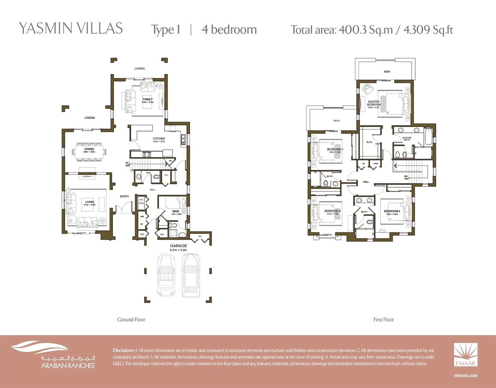 4 Bedrooms + Maid floor plan