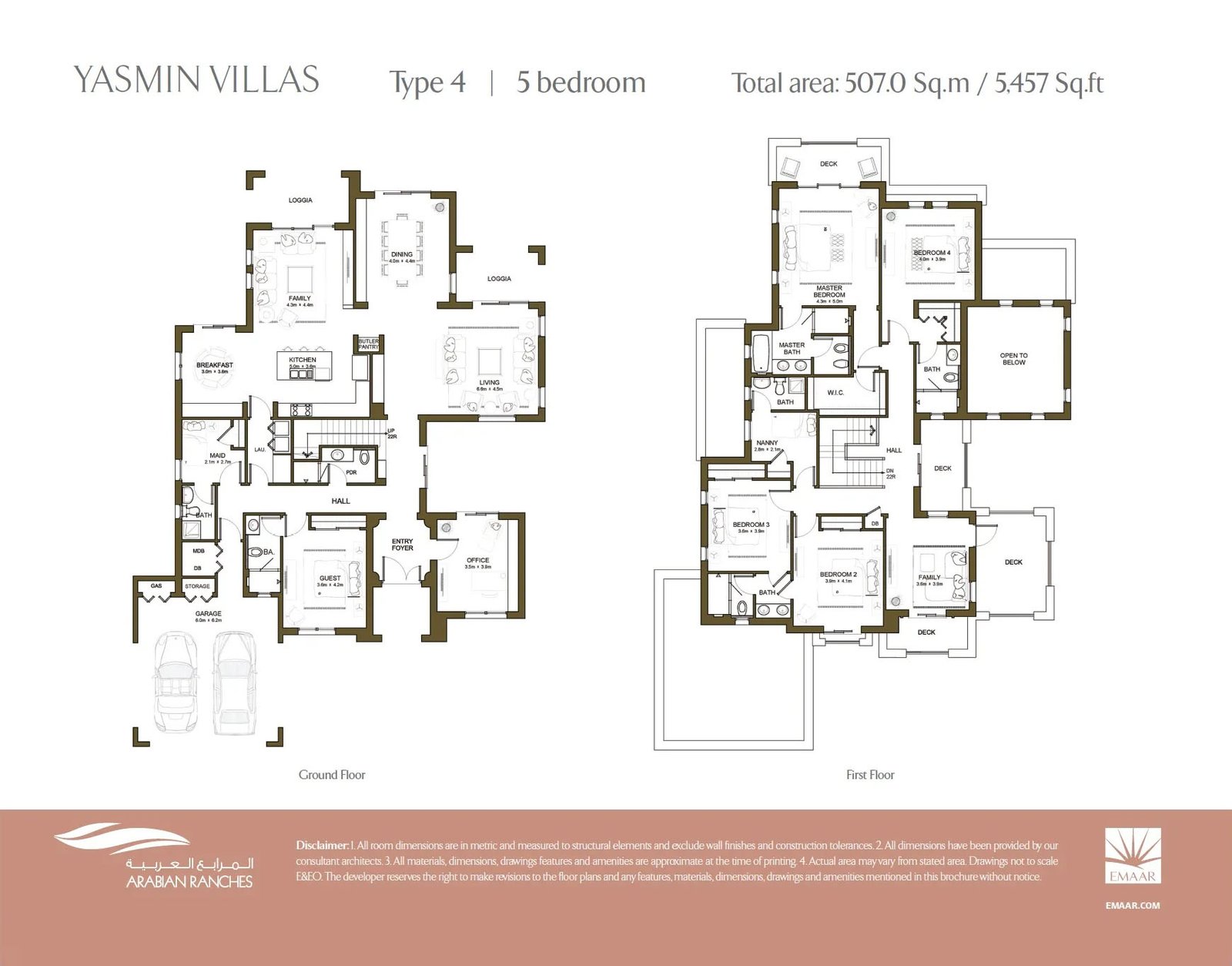 5 Bedrooms + Maid floor plan