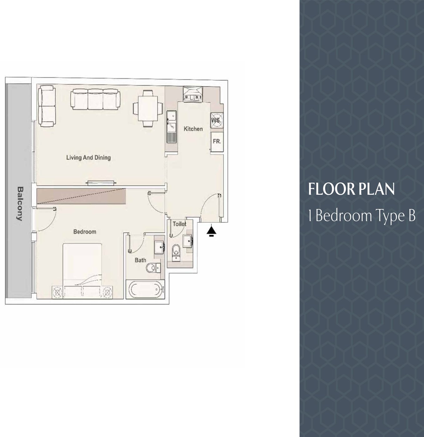 1 Bedroom floor plan
