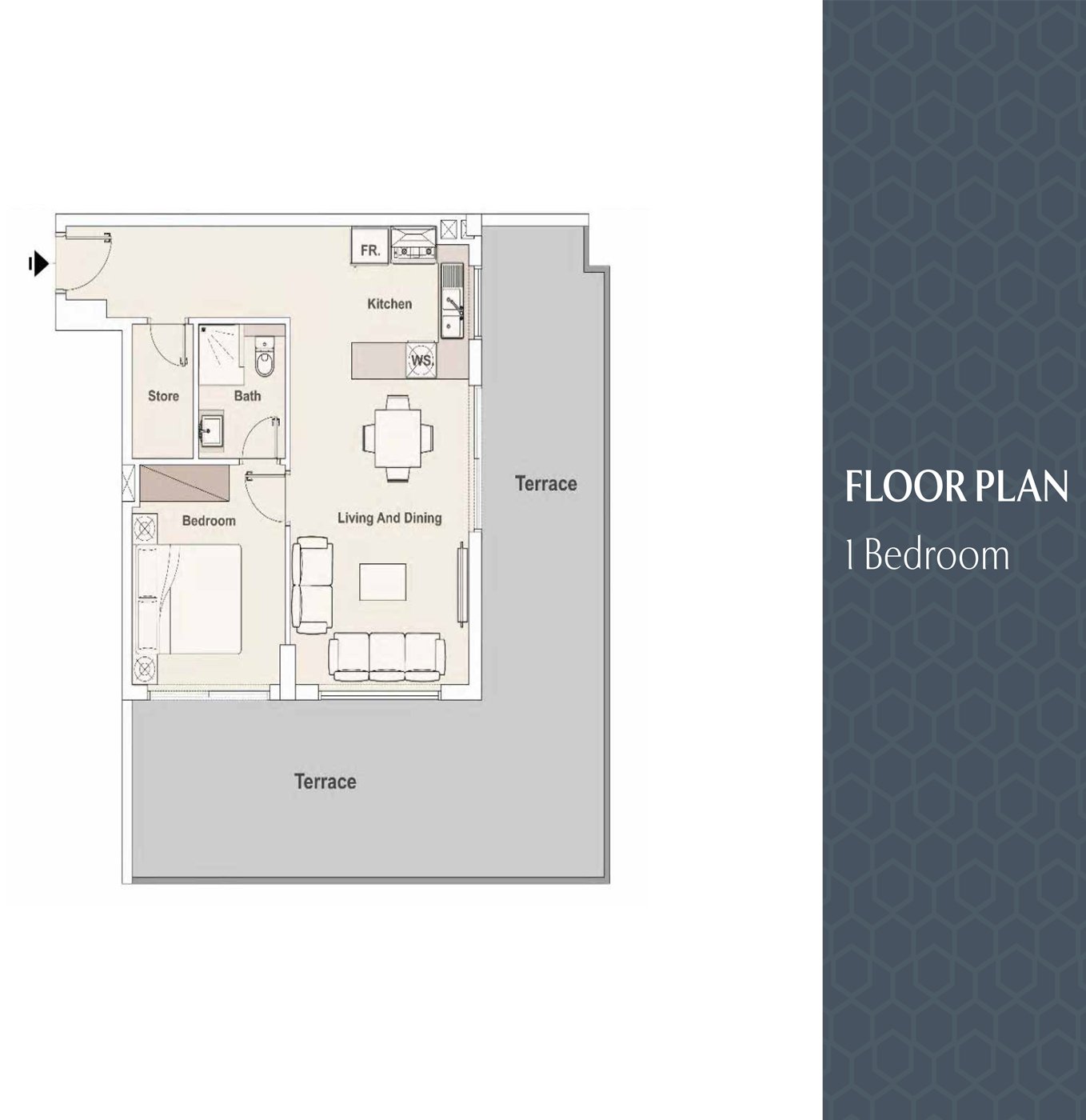 1 Bedroom floor plan