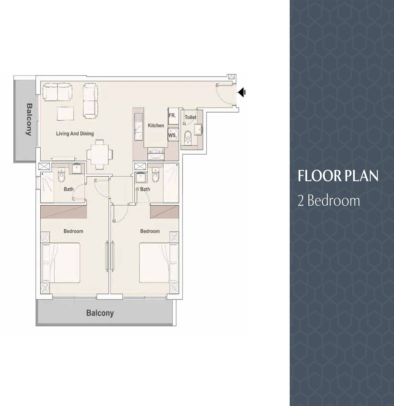 2 Bedroom floor plan
