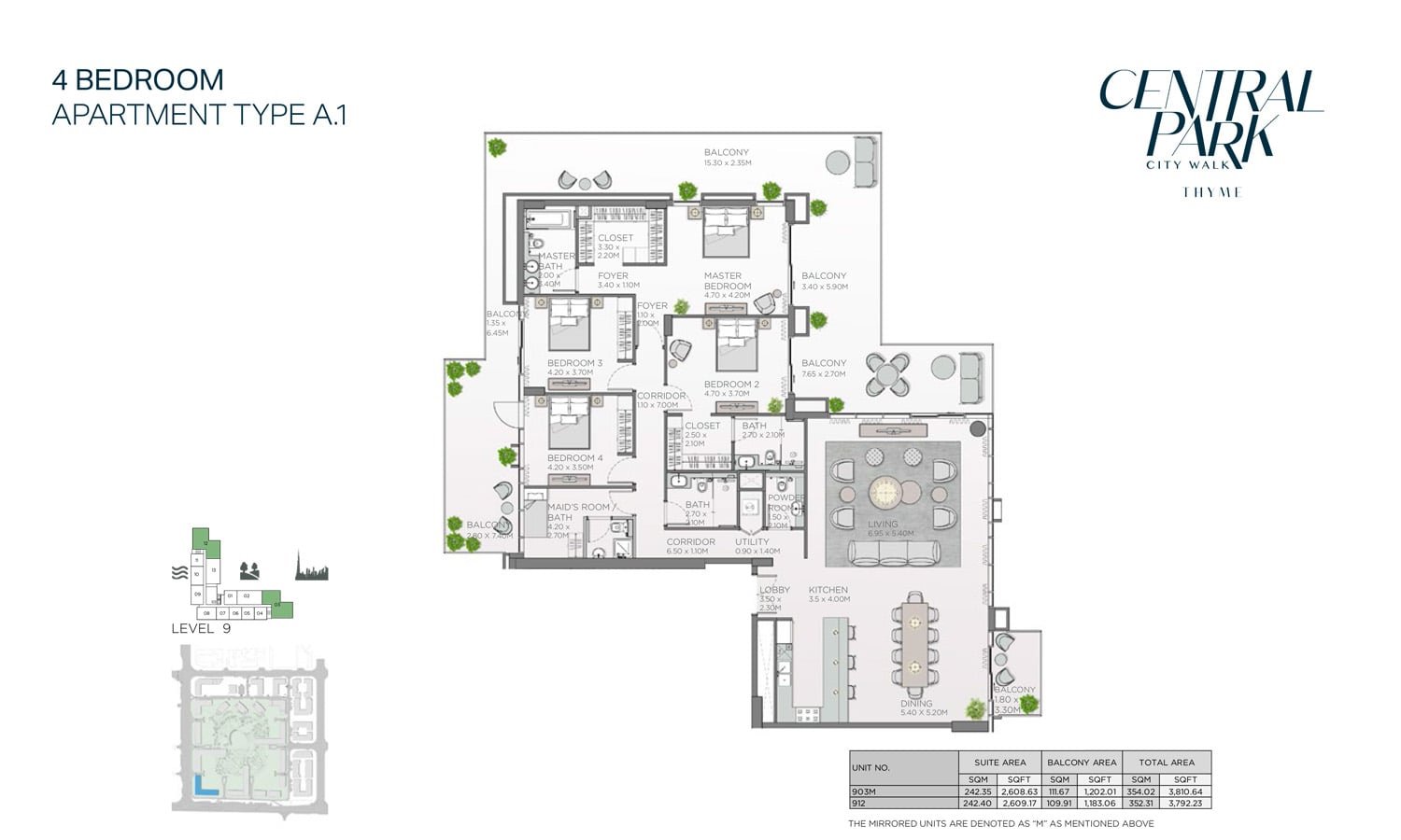 4 Bedrooms + Maid floor plan