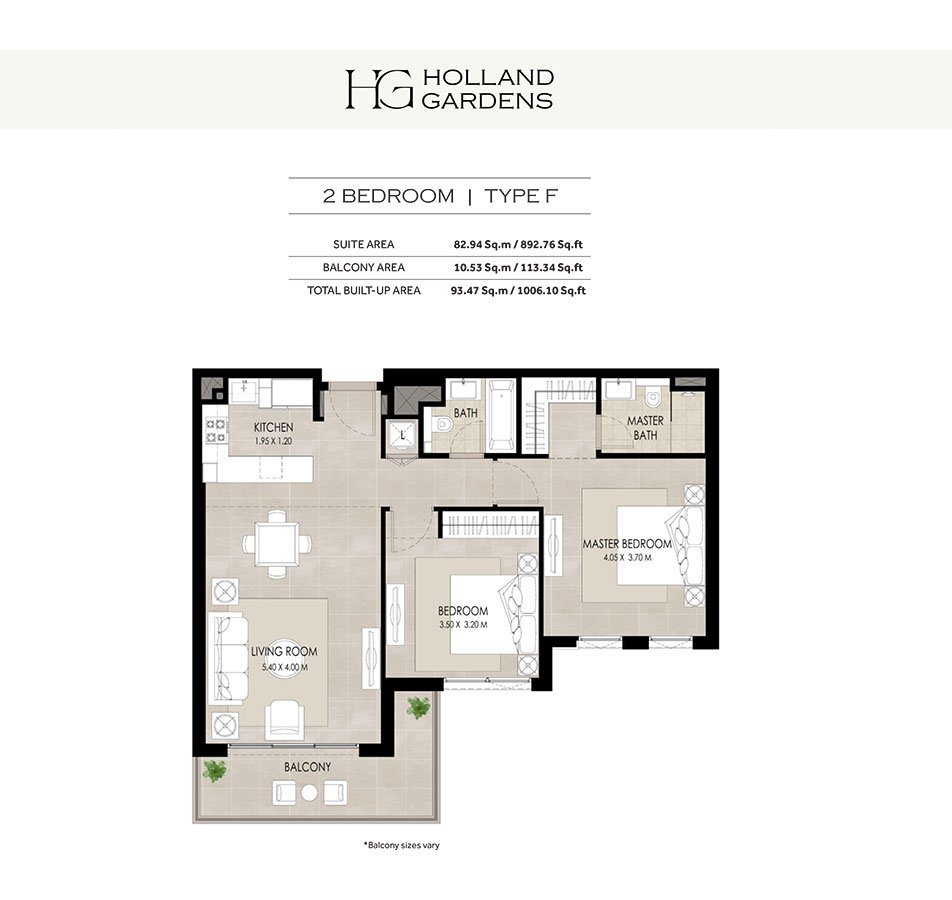 2 Bedroom floor plan