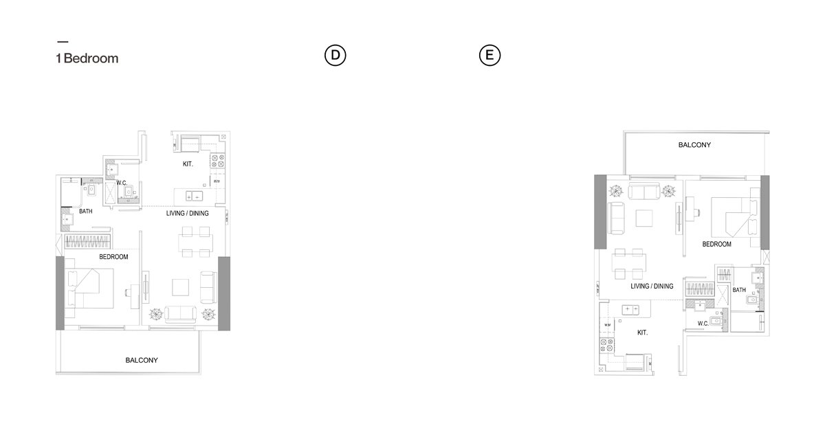 1 Bedroom floor plan