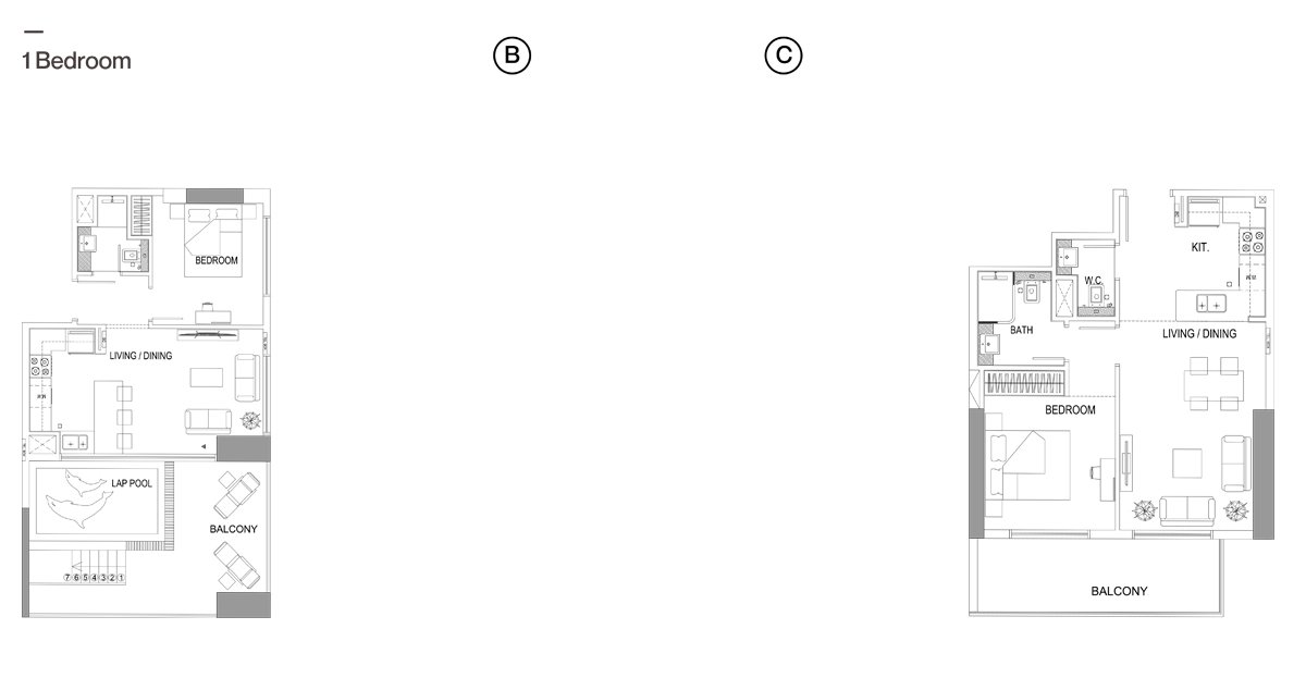 1 Bedroom floor plan