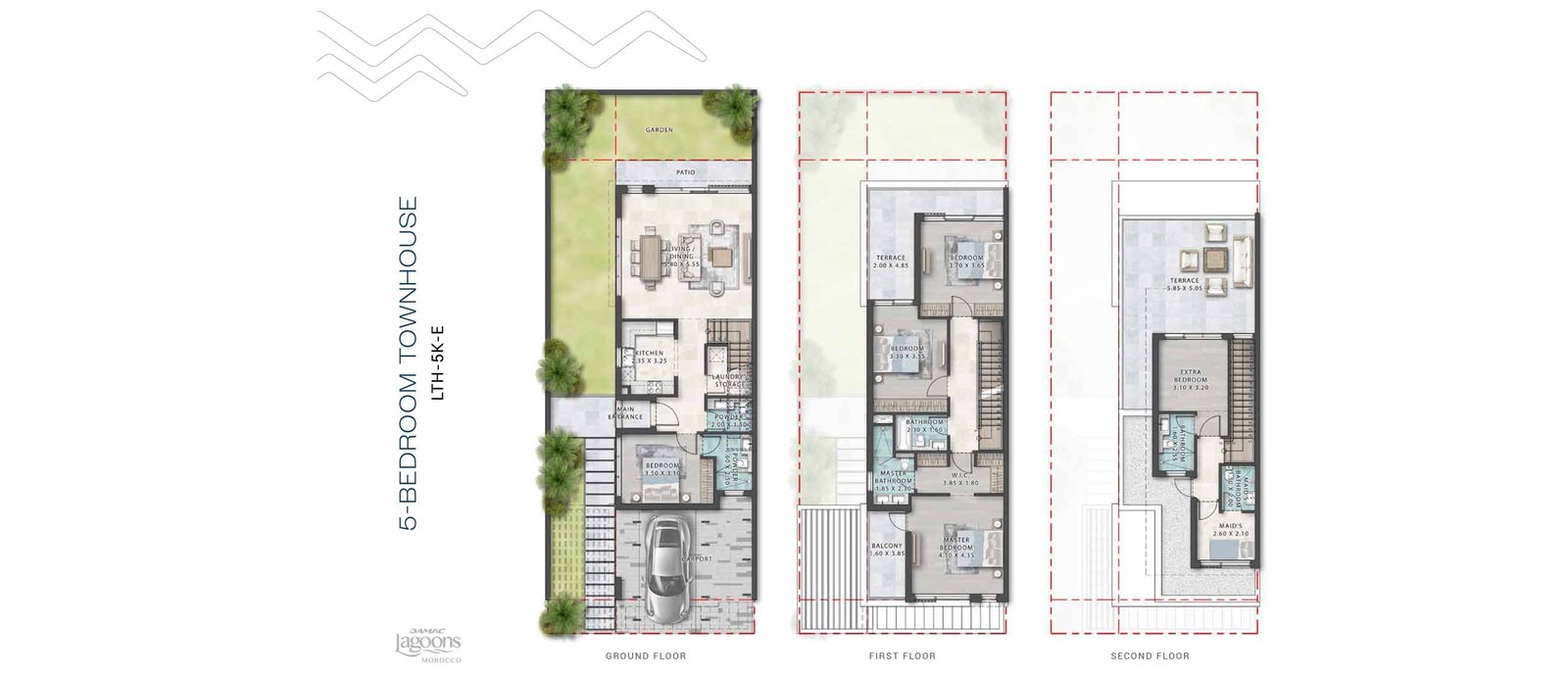 5 Bedrooms + Maid floor plan