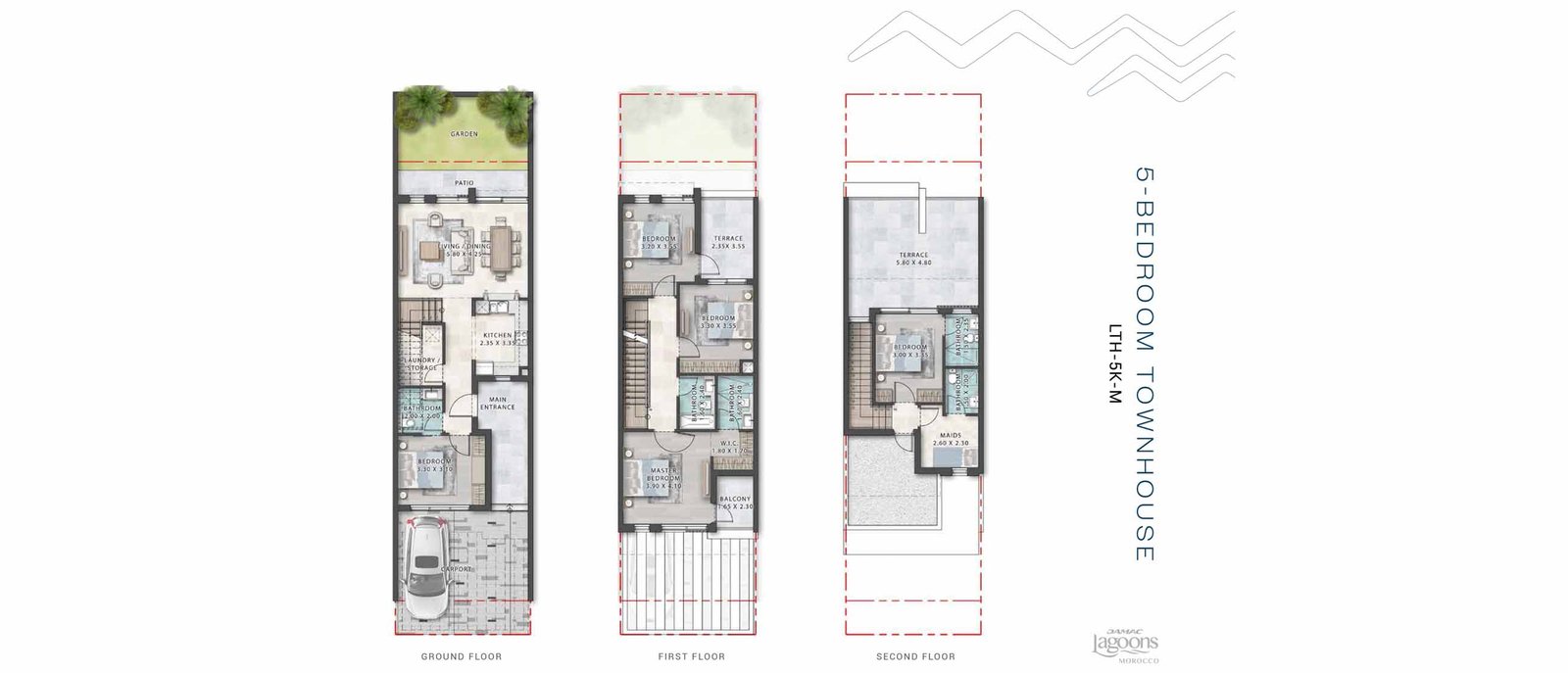 5 Bedrooms + Maid floor plan