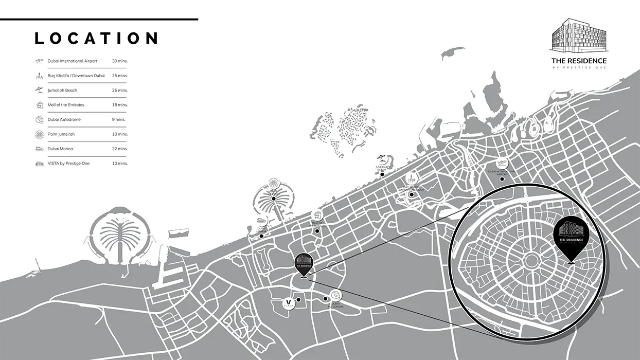 The Residence by Prestige One location map
