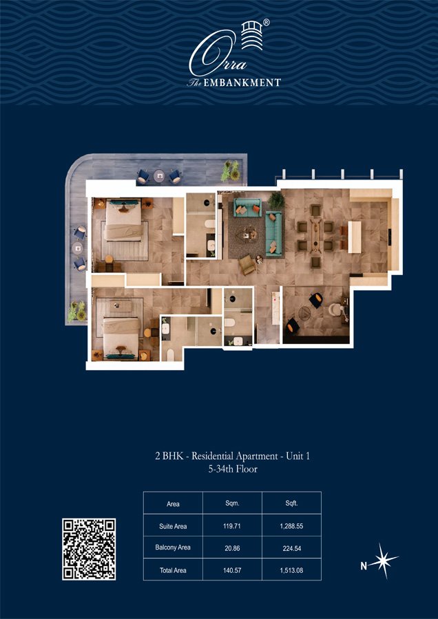2 Bedroom floor plan