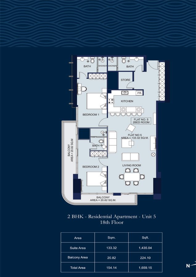 2 Bedroom floor plan
