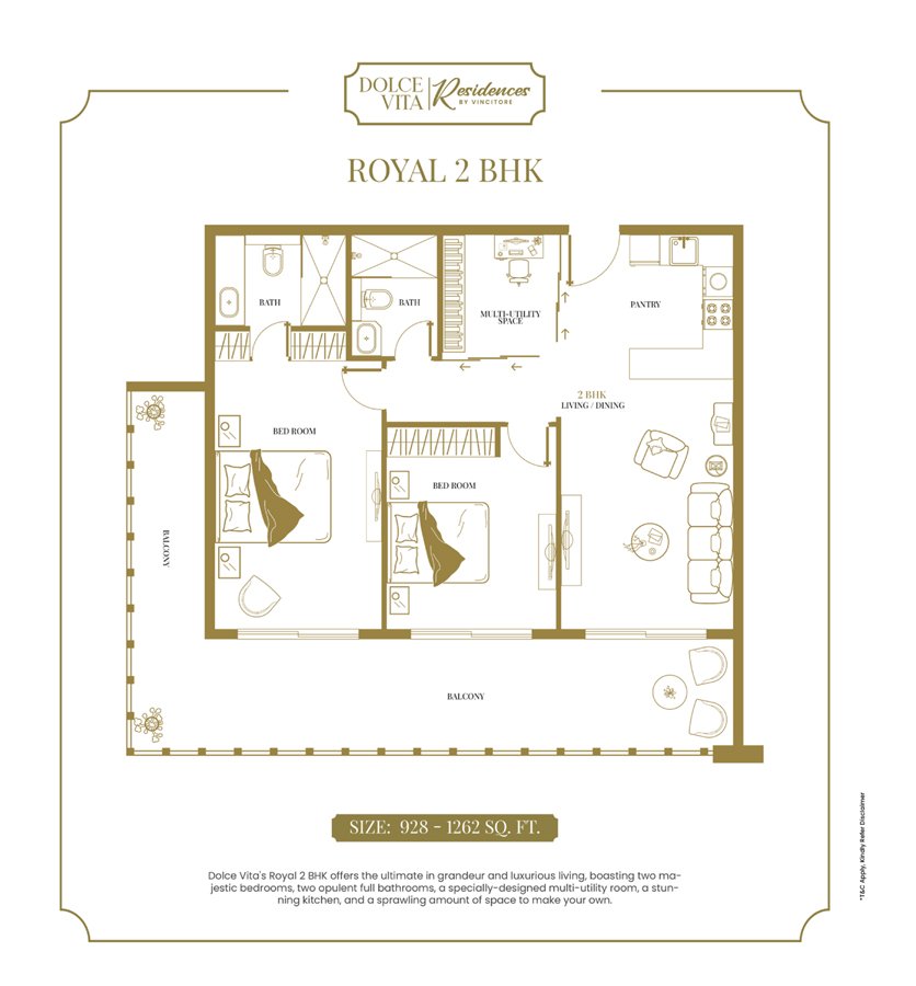 2 Bedroom floor plan